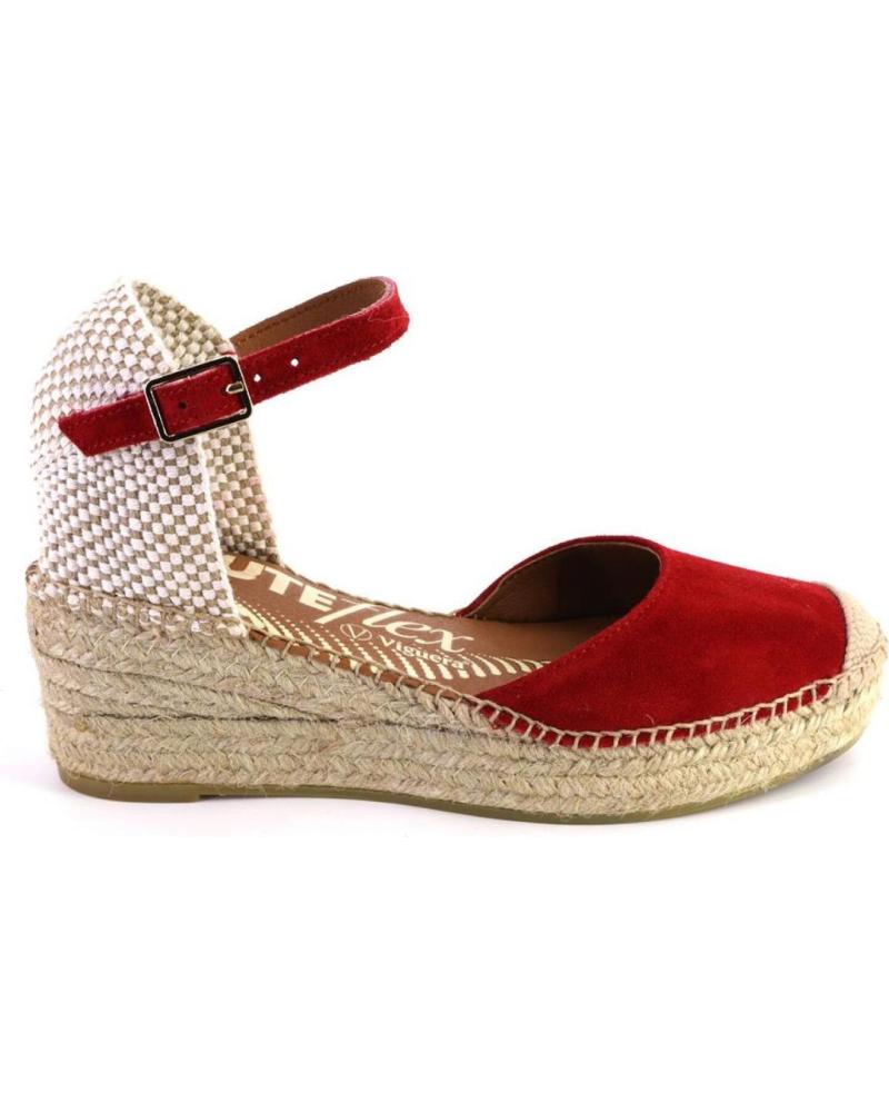 Sandales pour Femme VIGUERA 2218VITELO ALPARGATAS DE MUJER ANTE SERRAJE ROJO