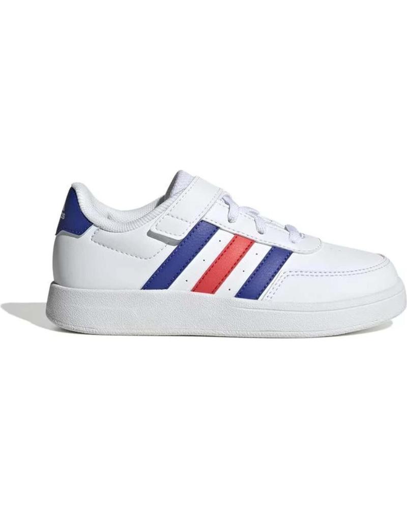ADIDAS BASKETS BREAKNET 2.0 HP8964 BLANCHES AVEC RAYURES BLEUES ET ROUGES BLANCO