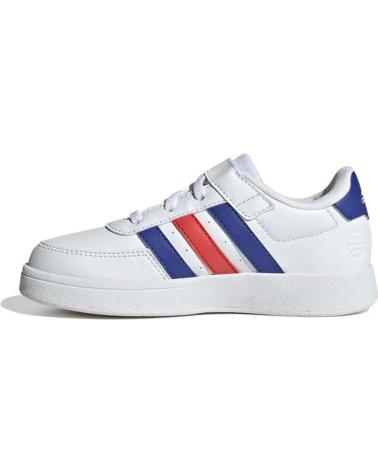 ADIDAS BASKETS BREAKNET 2.0 HP8964 BLANCHES AVEC RAYURES BLEUES ET ROUGES BLANCO