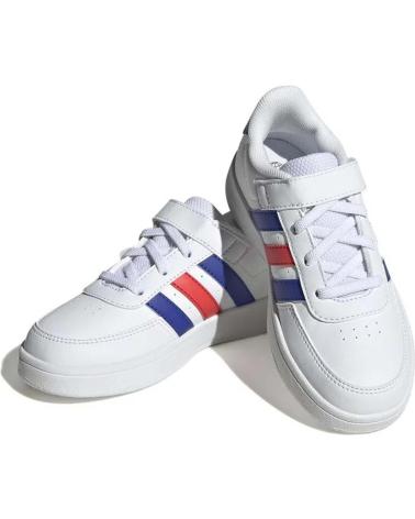 ADIDAS BASKETS BREAKNET 2.0 HP8964 BLANCHES AVEC RAYURES BLEUES ET ROUGES BLANCO