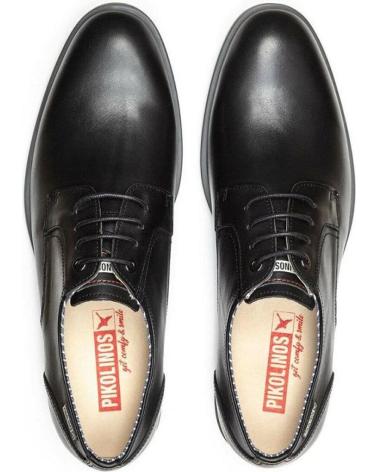 Scarpe-De-Hombre-PIKOLINOS-4130-ZAPATOS-CON-CORDONES-DE-HOMBRE-PIEL-NEGRO