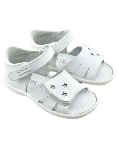 Sandálias-De-Niña-TITANITOS-SANDALIA-DE-PIEL-LAVABLE-CON-VELCRO-DEL-BLANCO