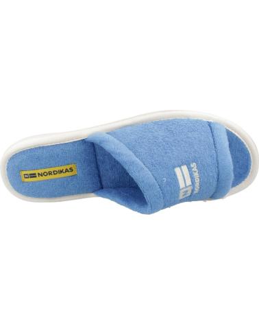 Pantofole per Donna NORDIKAS ZAPATILLAS HOGAR MUJER MODELO TOALLA COLOR AZUL ZAFIRO ZAFIRO