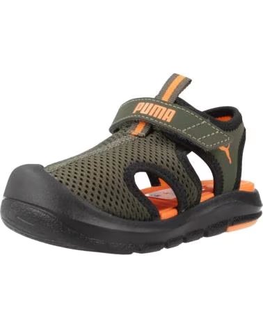 PUMA FUN RACER SANDAL MESH 401576 DARK GREEN ORANGE GREEN