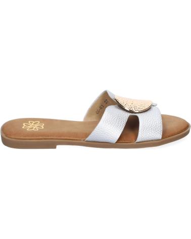 Sandales pour Femme PUNTOSALAO SANDALIAS PLATEADAS PLANAS COMODAS ADORNO EN PALA PARA MUJER VARIOS COLORES