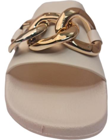 LOVETT NEBE BEIGE SANDALEN MIT GOLDKETTE BEIGE