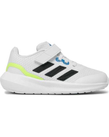 ADIDAS KIDS SNEAKERS RUNFALCON 3.0 EL K WHITE WITH BLACK STRIPES AND VELCRO CLOSURE BLANCO