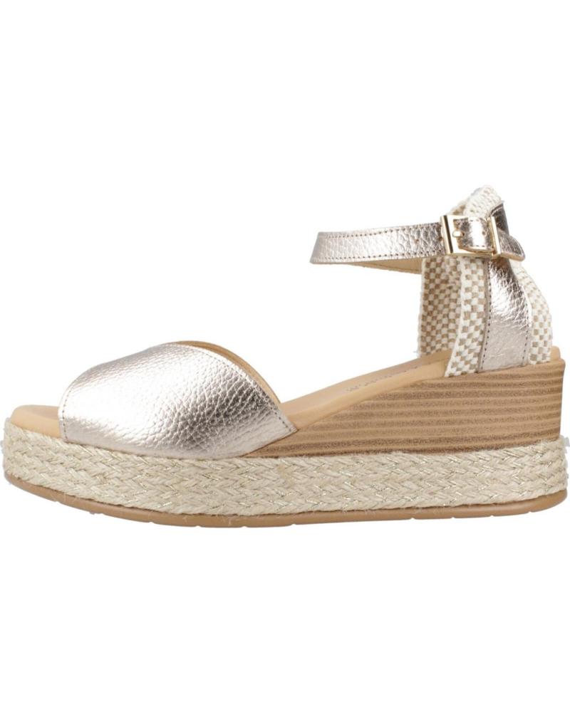SANDALO IN PELLE PITILLOS 10592 ORO METALLIZZATO CON ZEPPA ORO