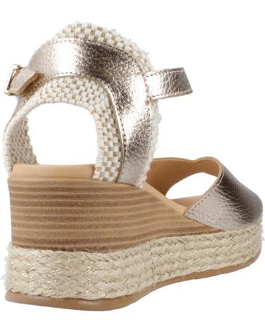 SANDALO IN PELLE PITILLOS 10592 ORO METALLIZZATO CON ZEPPA ORO