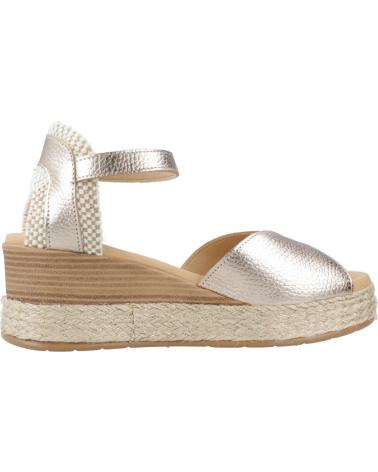 SANDALO IN PELLE PITILLOS 10592 ORO METALLIZZATO CON ZEPPA ORO