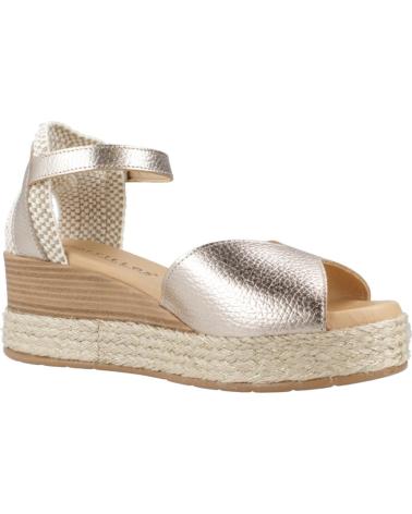 SANDALO IN PELLE PITILLOS 10592 ORO METALLIZZATO CON ZEPPA ORO
