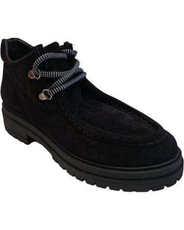 STIVALETTI COSOL LLABY NERI CON LACCI E SUOLA CARRARMATO NEGRO