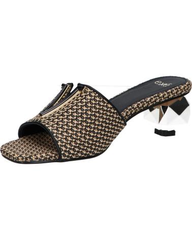 Woman Sandals EXE SCARLET-601 RAFFIA BLACK BEIGE