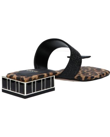 EXE SUMMER-272 ANIMAL PRINT SANDALS WITH LEOPARD STRASS STRASS LEOPARD