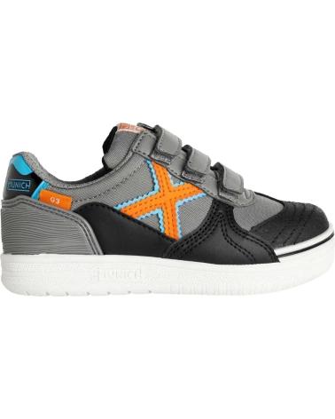 Sneaker für Mädchen und Junge MUNICH ZAPATILLAS G-3 JUNIOR VELCRO 383 GRIS
