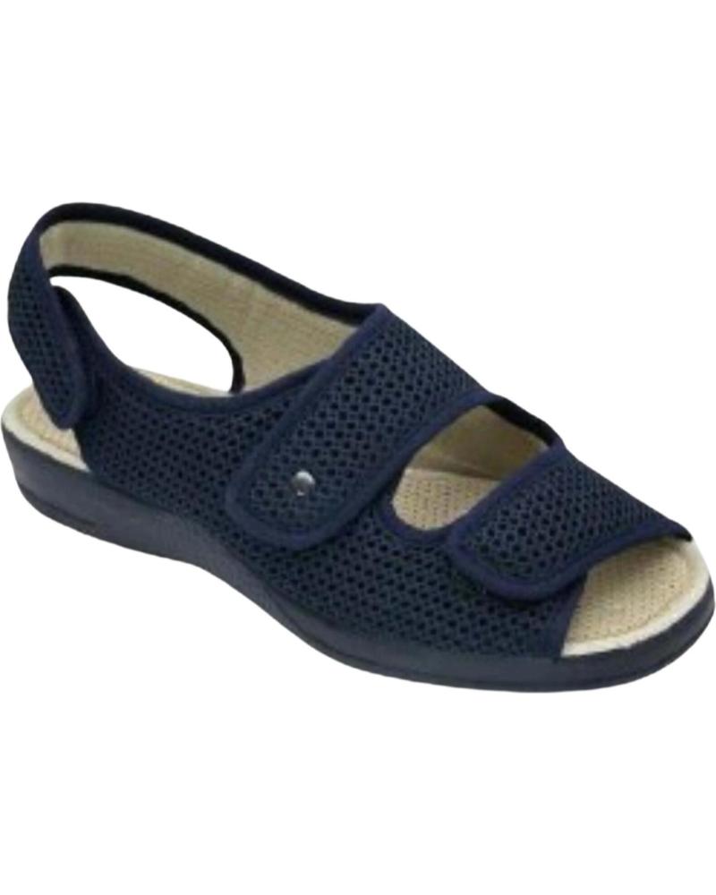 Pantofole per Donna DEVALVERDE ZAPATILLA VELCROS PARA MUJER 1543 COLOR MARINO