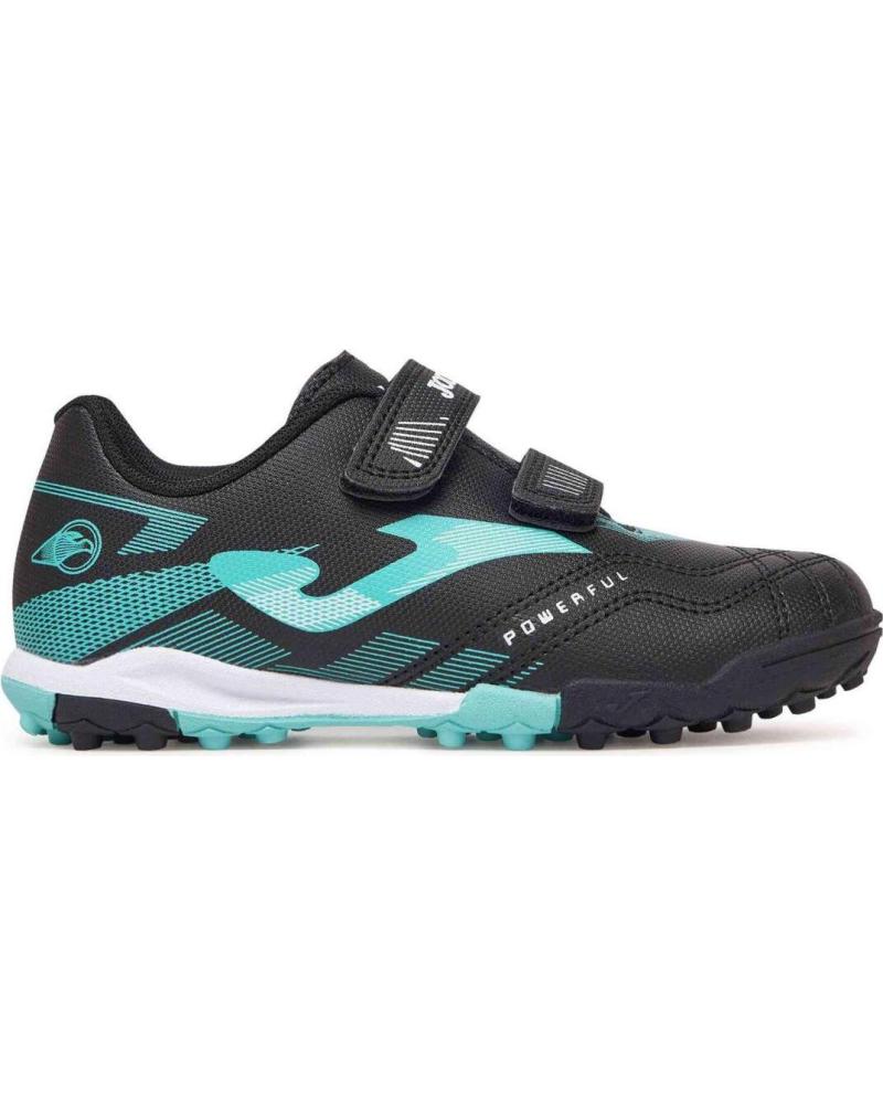 JOMA POWERFULL JR 2501 TURF SCHWARZ - UNISEX KINDER FUSSBALLSCHUHE MIT KLETTVERSCHLUSS NEGRO