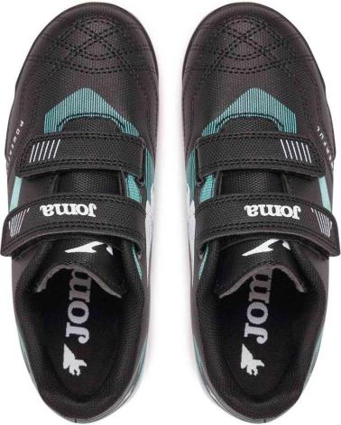 JOMA POWERFULL JR 2501 TURF SCHWARZ - UNISEX KINDER FUSSBALLSCHUHE MIT KLETTVERSCHLUSS NEGRO