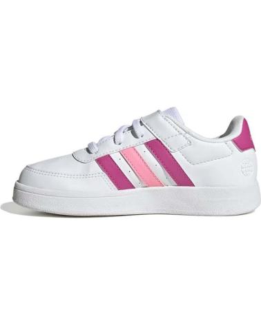 BASKETS ADIDAS BREAKNET 2.0 HP8966 BLANCHES À RAYURES ROSES ET SCRATCH BLANCO