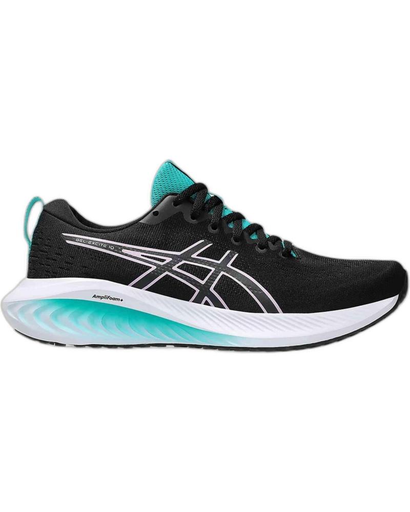 ASICS GEL EXCITE 10 NEGRO-ROSA-VERDE AGUA PARA MUJER - 37 VARIOS COLORES