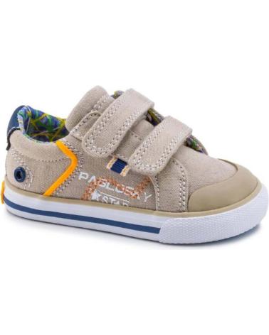 Deportivas de Niña y Niño PABLOSKY ZAPATILLAS LONA BEIGE VELCRO CRISTAL