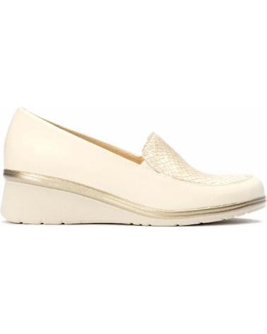 Ballerines pour Femme PITILLOS - MOCASIN PIEL PALA SERPIENTE CREMA-ORO