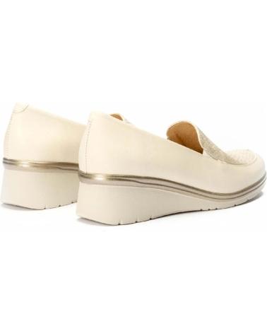 Ballerines pour Femme PITILLOS - MOCASIN PIEL PALA SERPIENTE CREMA-ORO