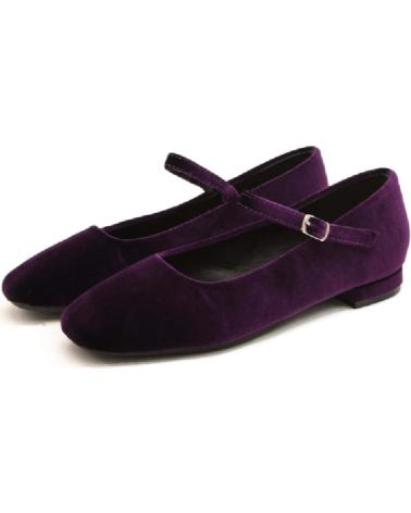 Bailarinas per Donna AZAREY MANOLETINA TERCIOPELO TACON BAJO MORADO