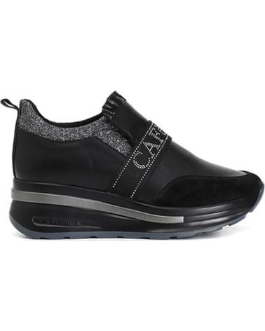 CAFÈNOIR SLIP-ON AUS LEDER MIT STRASS-LOGO-BAND SCHWARZ NEGRO