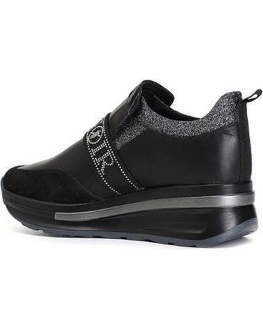 CAFÈNOIR SLIP-ON AUS LEDER MIT STRASS-LOGO-BAND SCHWARZ NEGRO