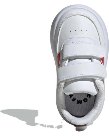 ADIDAS BREAKNET 2.0 WHITE SNEAKERS WITH RED STRIPES AND HOOK-AND-LOOP CLOSURE FOR BABIES BLANCO