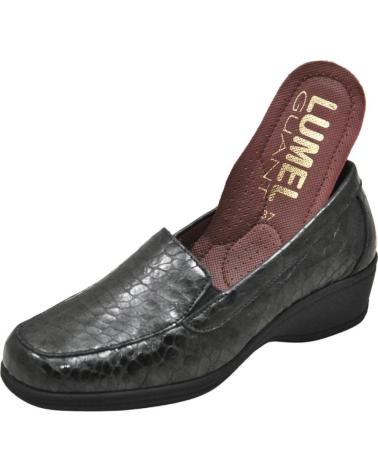 Mocasines de Mujer LUMEL - MOCASIN CON ELASTICOS EN EL EMPEINE MUY ANCHO PLA ANTRACITA