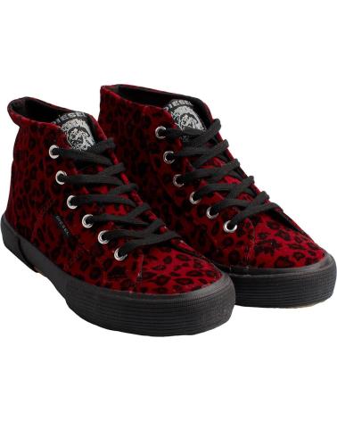 Stivaletti per Donna DIESEL ZAPATILLAS DE CORTE ALTO YKK-301 PARA MUJER ROJO-ANIMAL PRINT
