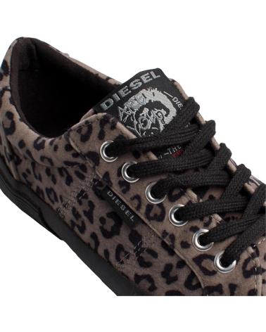 Sneaker für Damen DIESEL ZAPATILLAS URBANAS DE CORTE BAJO YKK-300-G PARA MUJER GRIS ANIMAL PRINT
