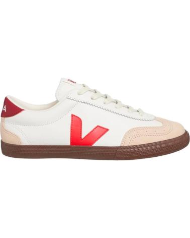 VEJA VOLLEY - TÊNIS BRANCOS COM V VERMELHO E SOLA DE BORRACHA VARIOS COLORES