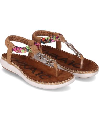 CHIKA10 SANDALIAS CONFORT CANELON 04 EN COLOR CUERO MARRÓN CUERO-TAN