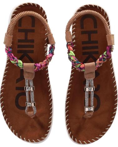 CHIKA10 SANDALIAS CONFORT CANELON 04 EN COLOR CUERO MARRÓN CUERO-TAN