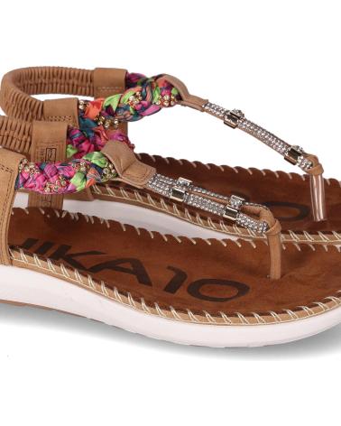 CHIKA10 SANDALIAS CONFORT CANELON 04 EN COLOR CUERO MARRÓN CUERO-TAN