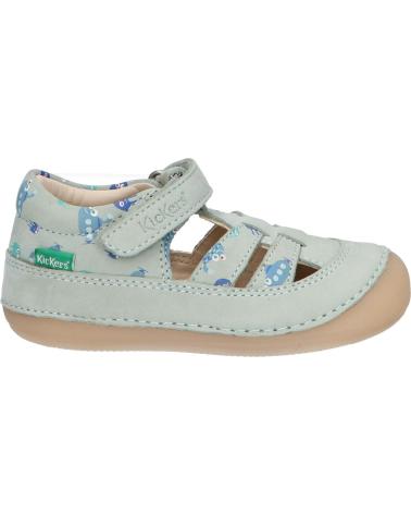 Sandali per Bambino KICKERS 1215021-10-0 KICK SUSHYK LT GOLF NUBUCKPRINT 63 VERT CELADON IM