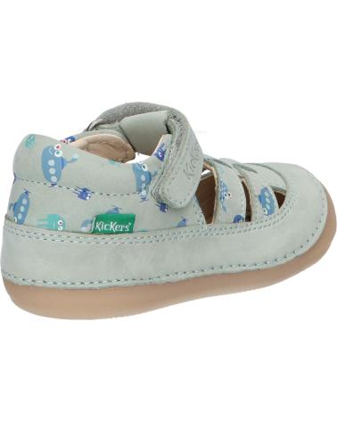 Sandali per Bambino KICKERS 1215021-10-0 KICK SUSHYK LT GOLF NUBUCKPRINT 63 VERT CELADON IM