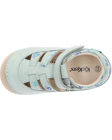 Sandali per Bambino KICKERS 1215021-10-0 KICK SUSHYK LT GOLF NUBUCKPRINT 63 VERT CELADON IM