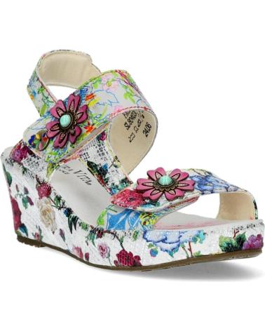 Sandali per Donna LAURA VITA FACDIO-37 PIEL BLANC BLANCO-KOMBI