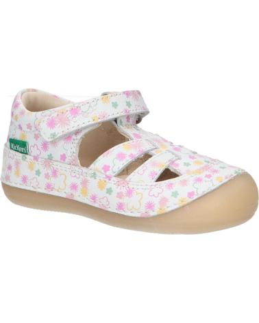 Sandales pour Fille KICKERS 1215022-10-0 KICK SUSHYK LT COW NAPPAPRINT 33 BLANC IMPRIME F