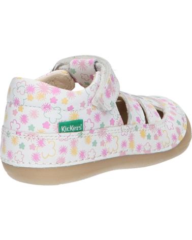 Sandales pour Fille KICKERS 1215022-10-0 KICK SUSHYK LT COW NAPPAPRINT 33 BLANC IMPRIME F