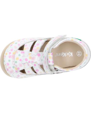 Sandales pour Fille KICKERS 1215022-10-0 KICK SUSHYK LT COW NAPPAPRINT 33 BLANC IMPRIME F