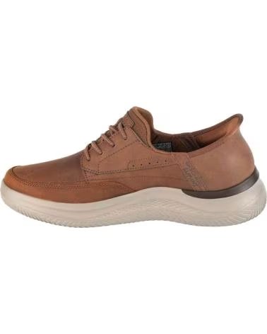 SKECHERS HASTING RORY TÉNIS CASUAL EM PELE CASTANHA PARA HOMEM CDB