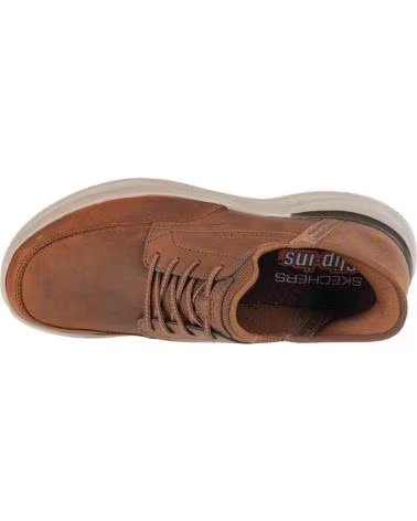 SKECHERS HASTING RORY TÉNIS CASUAL EM PELE CASTANHA PARA HOMEM CDB