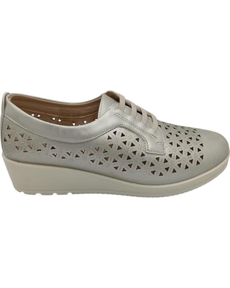 Zapatos de cuña per Donna DAVINIA ZAPATO CALADO GOMAS PLATEADO