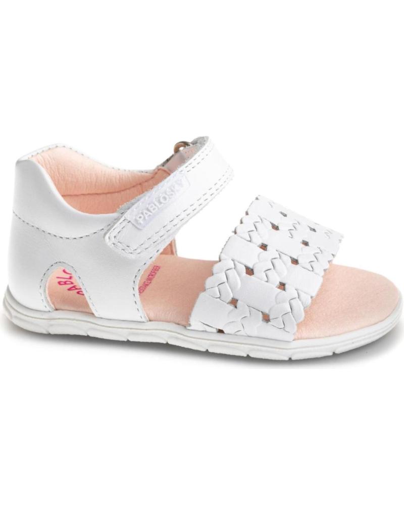 PABLOSKY SANDALIAS DE PIEL CON TALÓN CERRADO BEBÉ BLANCO BLANCO