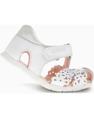 SANDALIAS CERRADAS RESPETUOSAS PABLOSKY 0511 DE PIEL BLANCA PARA NIÑA BLANCO